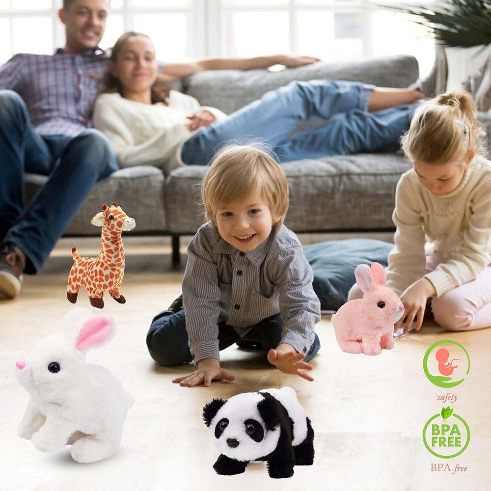 Hopping Walking Bunny Toy with Sounds, Jumping RABIT Wiggling Ears, Twitching Mouth and Nose, Educational Interactive Bunny RABIT Toy for Baby Kids (Rabbit)