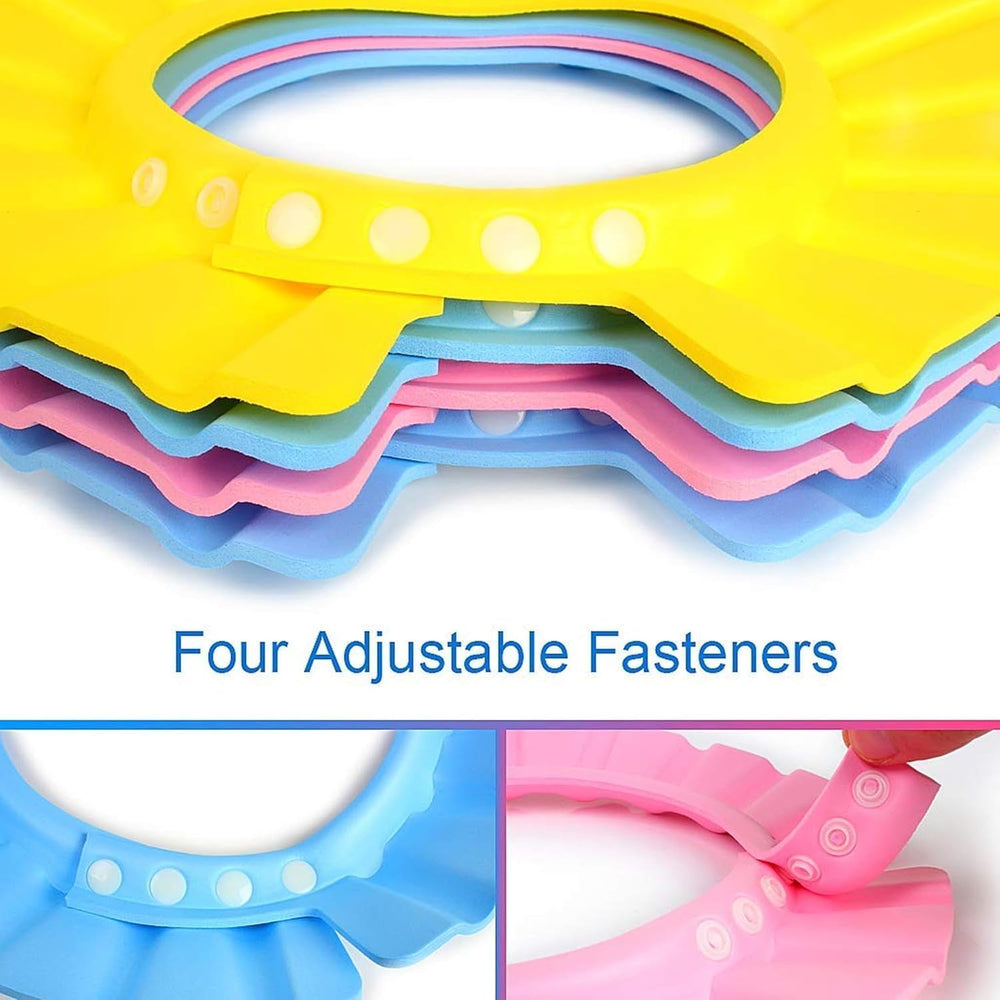 Adjustable Baby Bath Shower Cap – Soft Silicone Hair Wash Visor with Eye & Ear Protection | Waterproof Shampoo Shield for Newborns, Toddlers & Kids (Multicolor, Pack of 1)