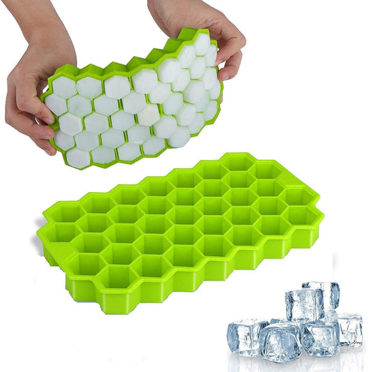 Ice Cube Tray Silicone for Freezer Honeycomb 37 Cavity Ice Cube Mould Flexible Tray Without Lid for Freezer, Chocolate Cake Maker, Ice Trays for Chilled Drinks, Reusable (Pack of 1)