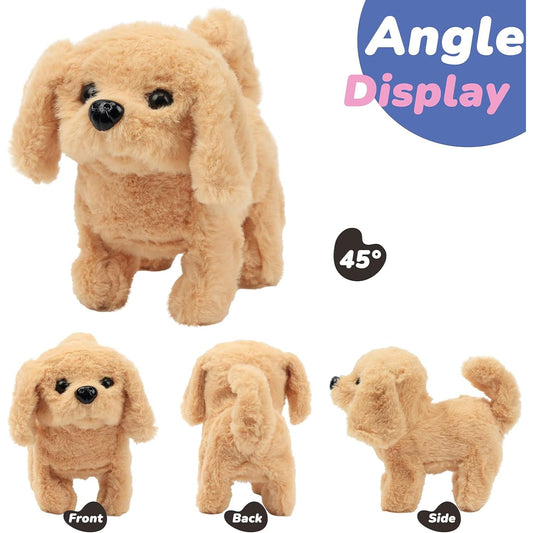 Hopping Walking Dog Toy with Sounds, Jumping Dog Wiggling Tails, Twitching Mouth and Nose, Educational Interactive Dog Toy for Baby Kids Children