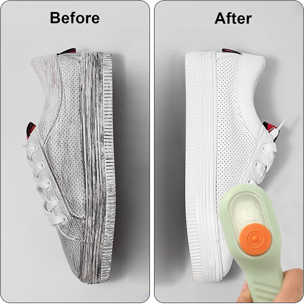 Multifunctional Liquid Shoe Brush with Liquid Box, Adding Liquid Filled Shoe Washing Brush with Soap Dispenser Press Type, Long Handle Shoe Cleaner Brush Cleaning with New Liquid Cartridge Pack of 1