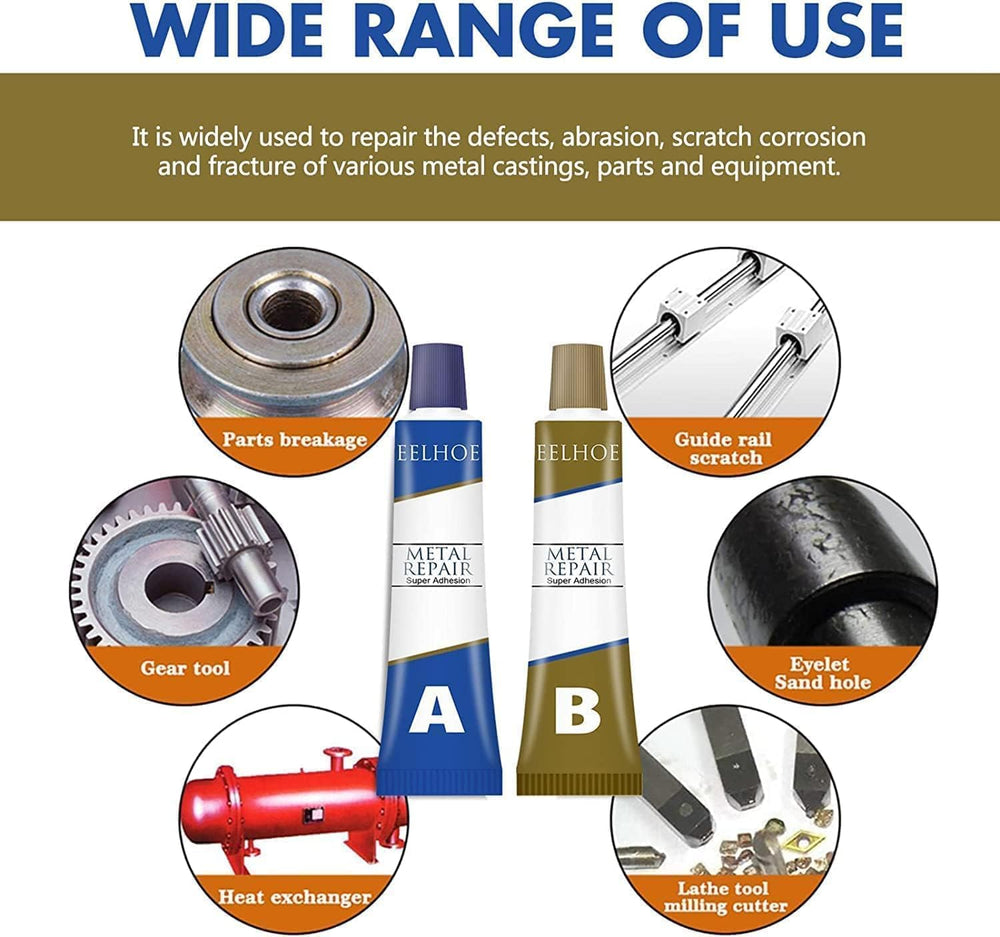 AB Welding Glue Repair Paste – Heavy Duty Metal Adhesive for Cast Iron, Steel & Aluminum – Cold Weld & Heat Resistant Bonding Agent