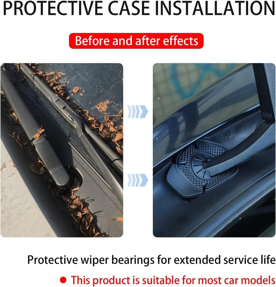 Car Silicone Wiper Hole Protector Pads (2Pcs) – Universal Windshield Wiper Cover for Dust, Debris & Weather Protection – Front Screen Car Accessories