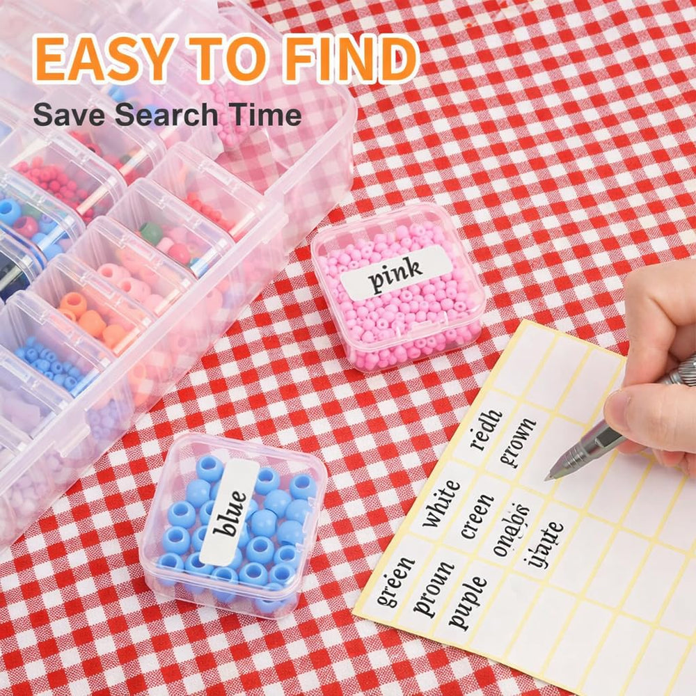 14 PCS Multipurpose Plastic Jewellery Storage Box | Transparent Bead & Ring Organizer | Portable Craft, Pills & Accessories Storage Case