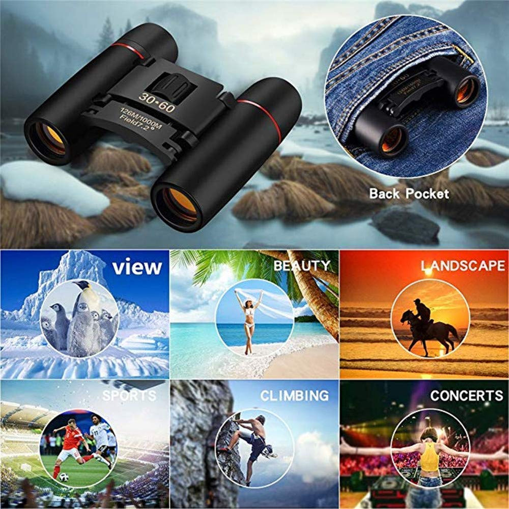 Telescope HD Vision Binoculars 10000M High Power for Outdoor Travel Stargazing Concerts Sports Optical Vision Binocular Fixed Zoom (30X60)
