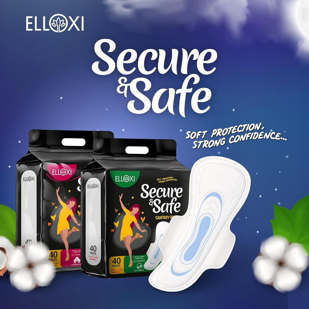 Elloxi XXL Sanitary Pads for Women, 320mm Extra Large, Pack of 40