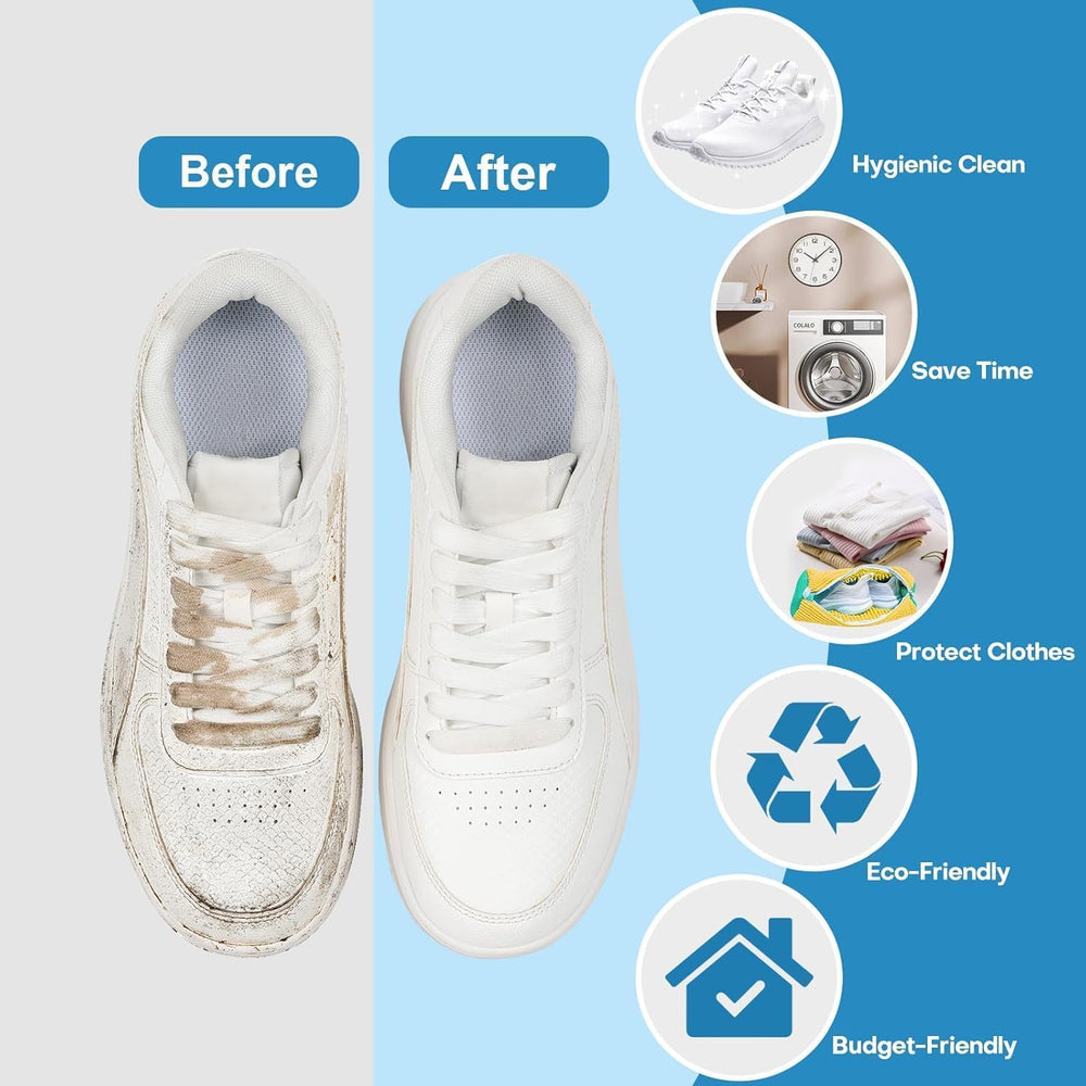 Shoe Washing Machine Bag Laundry Shoe Bag for Washer & Dryer, Reusable with Durable Zipper for Sneakers & Delicates 360° Deep Cleaning Washable Laundry Organizer Bag