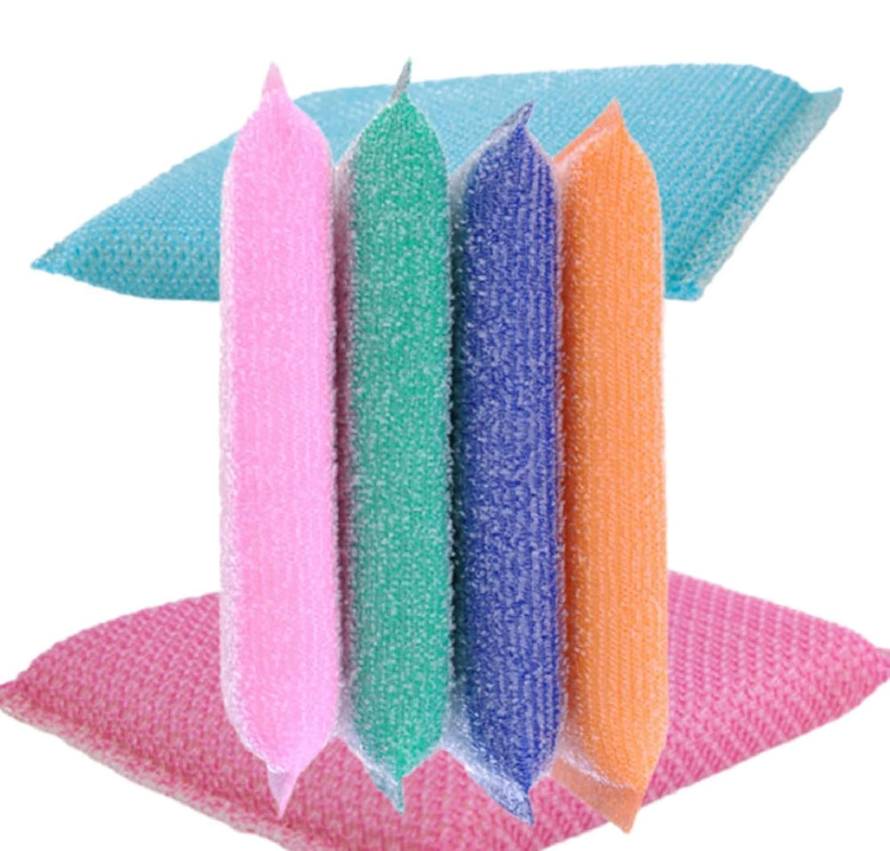 Kitchen Dish Sponge and Cleaning Scrubber, Dual Layer, Pack of 6