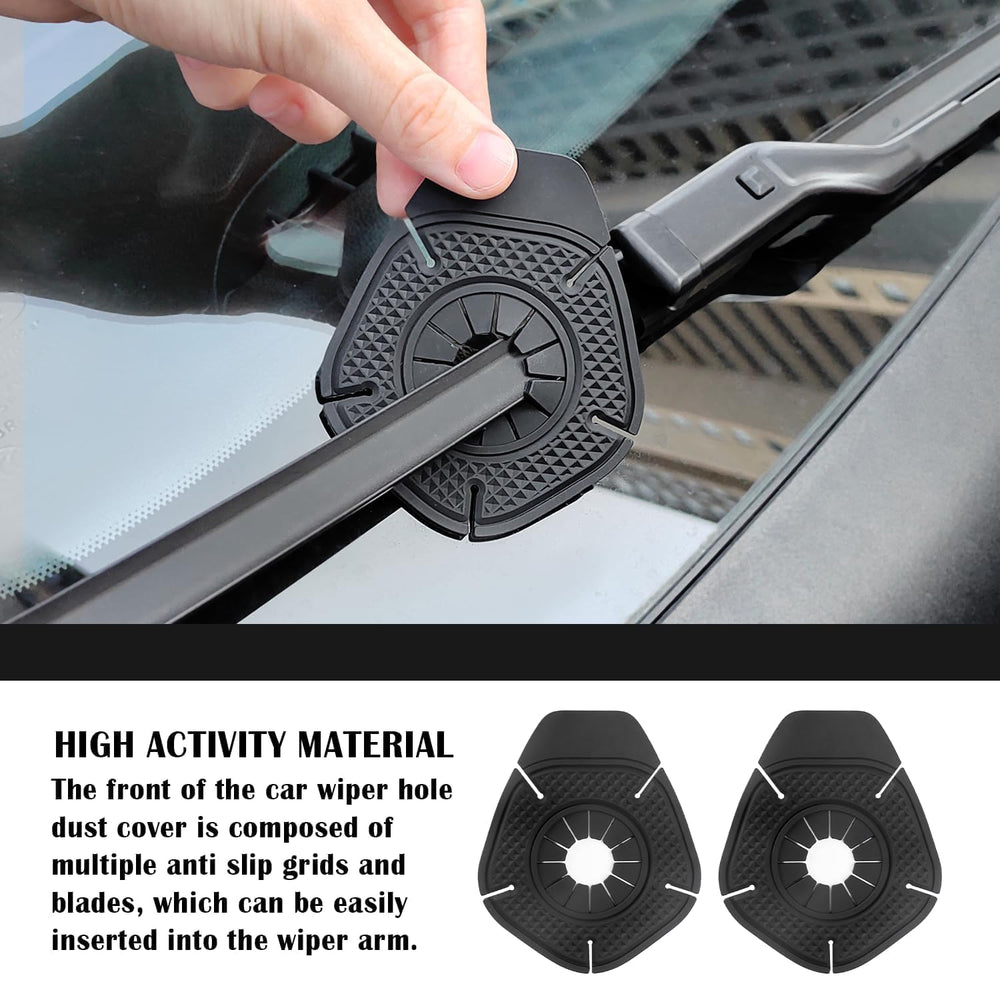 Car Silicone Wiper Hole Protector Pads (2Pcs) – Universal Windshield Wiper Cover for Dust, Debris & Weather Protection – Front Screen Car Accessories