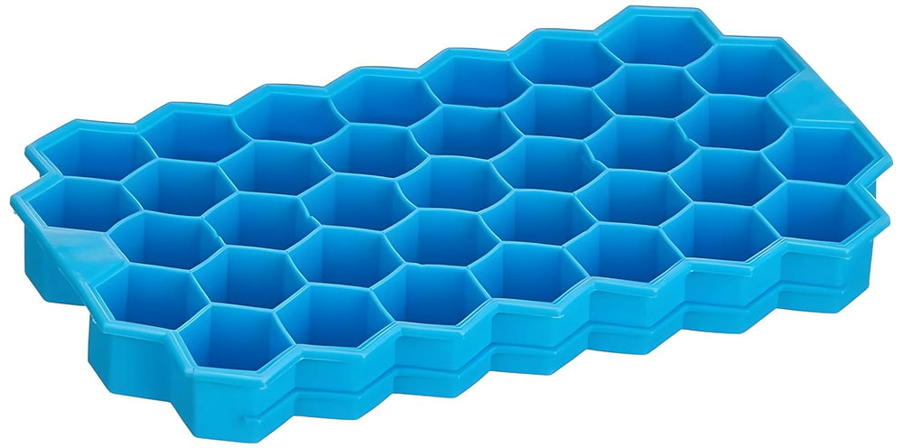 Ice Cube Tray Silicone for Freezer Honeycomb 37 Cavity Ice Cube Mould Flexible Tray Without Lid for Freezer, Chocolate Cake Maker, Ice Trays for Chilled Drinks, Reusable (Pack of 1)