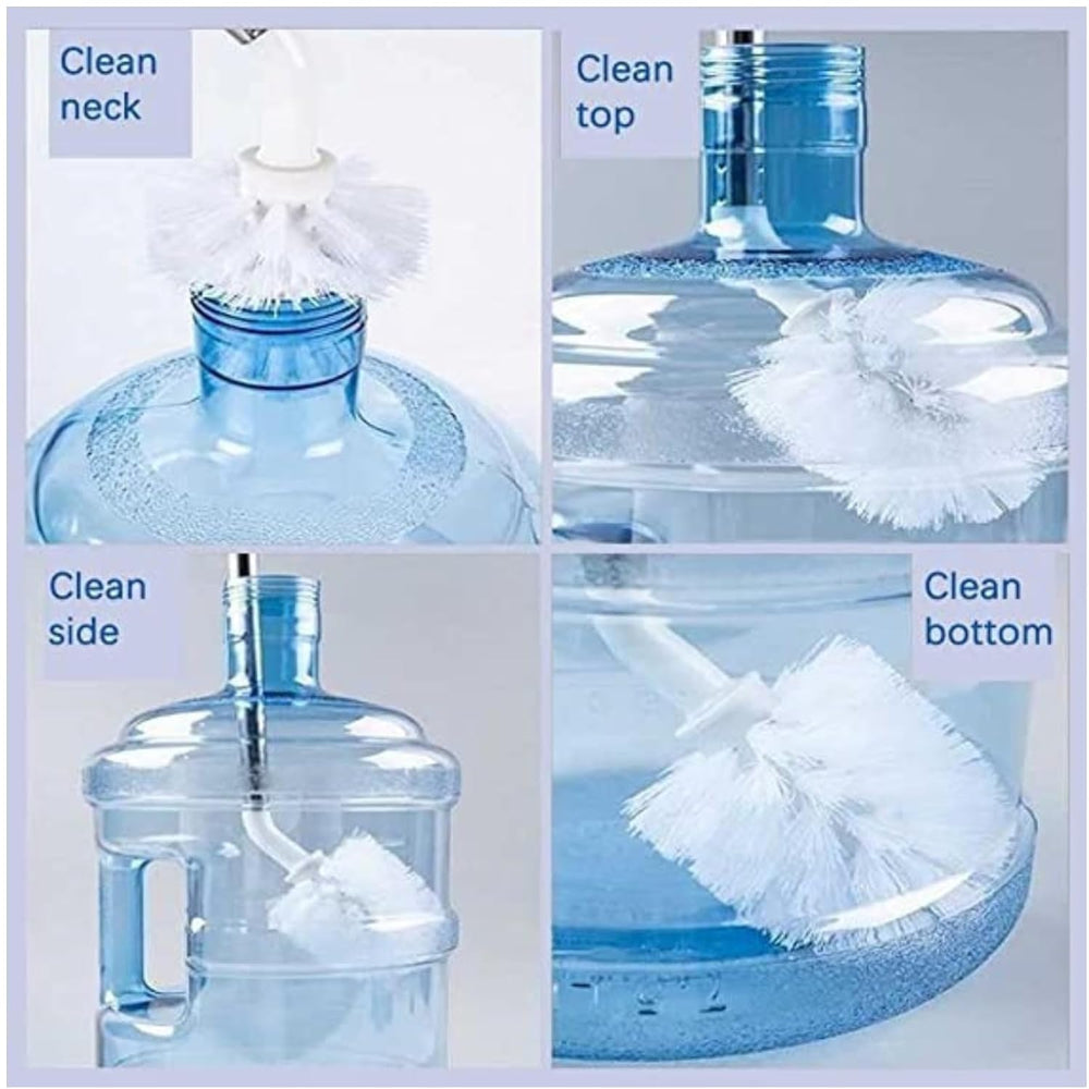 20L Water Can Cleaning Brush | 360° Rotating Nylon Wet & Dry Bottle Brush for Water Dispensers & Narrow Neck Containers | Long Handle Brush for Bottles, Jars & Cans (Multicolor, Pack of 1)