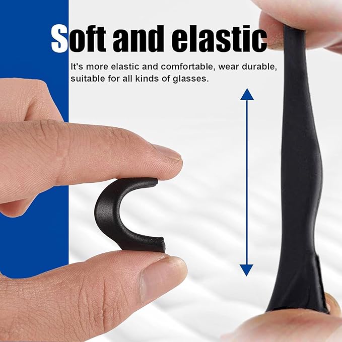 Eyeglasses Anti-slip Grip Soft Comfortable Holder Silicone Hook Eyeglass Temple Tips Sleeve Retainer for Sunglasses | 7 Cm