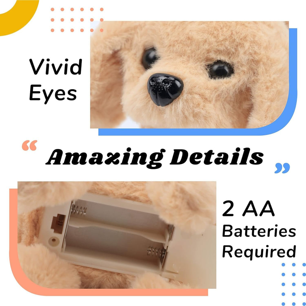 Hopping Walking Dog Toy with Sounds, Jumping Dog Wiggling Tails, Twitching Mouth and Nose, Educational Interactive Dog Toy for Baby Kids Children