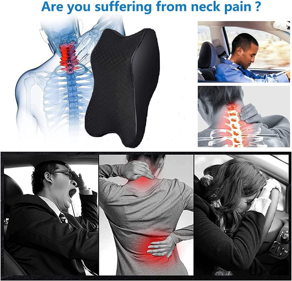 Car Seat Neck Pillows - Car Headrest Pillow - Car Neck Support - Memory Foam - Soft, Breathable & Ergonomic Design - Ideal for Neck Pain Relieve & Cervical Support