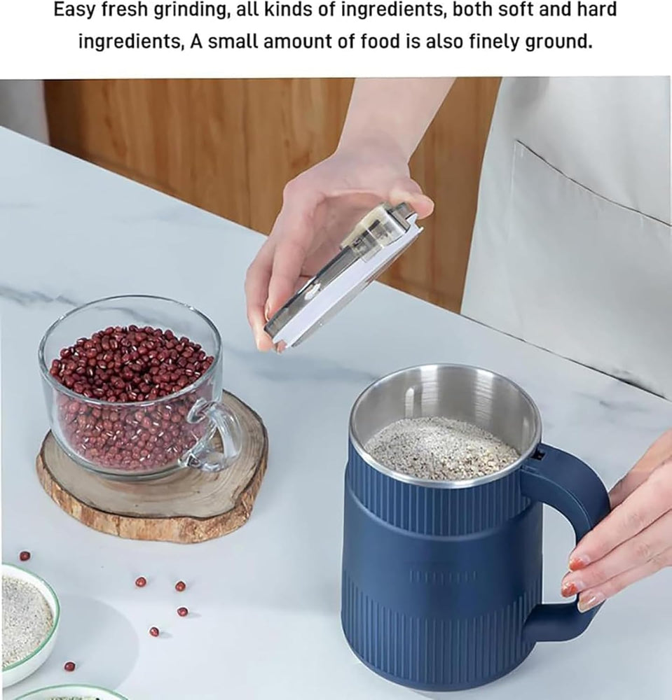 Portable Electric Spice & Coffee Grinder with Handle | Stainless Steel Mini Mixer for Masala, Dry Herbs & Nuts | Compact Powerful Motor | Small Kitchen Grinding Machine