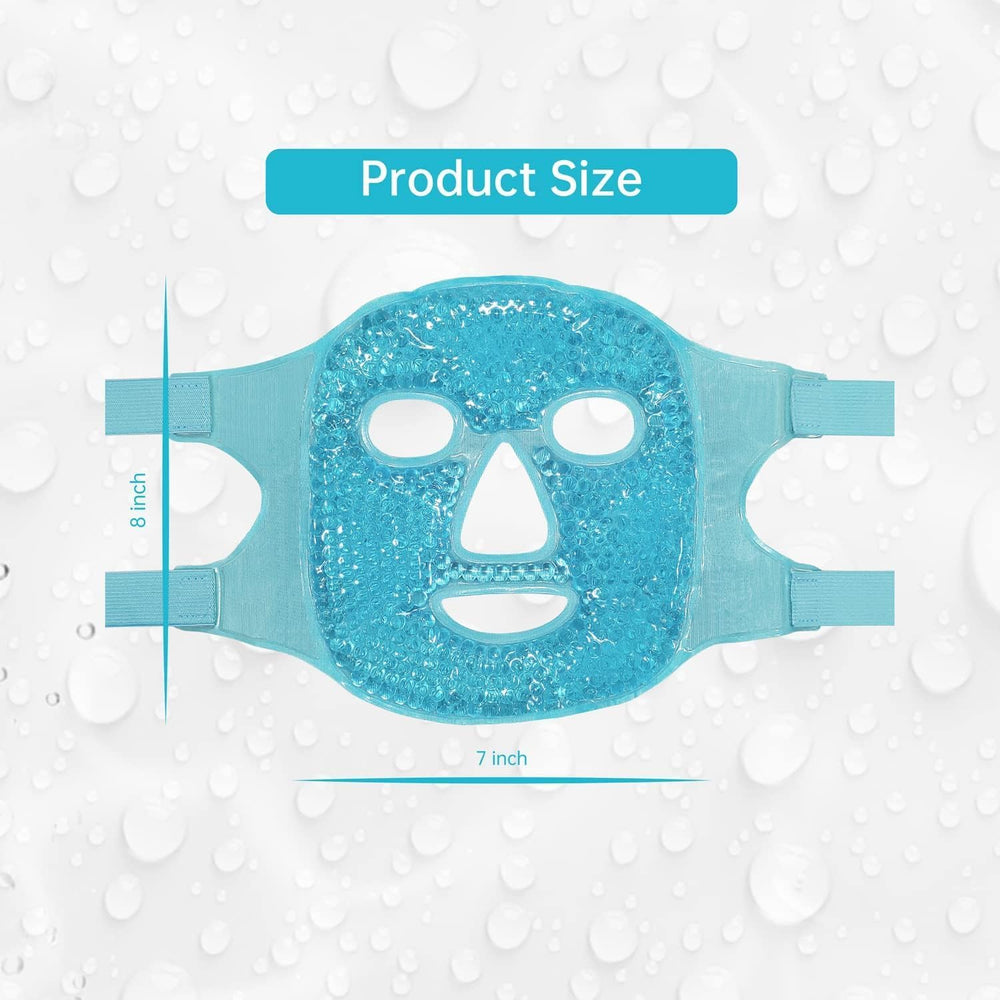 Ice Gel Face Mask Hot & Cold Reusable Full Face Pack for Puffy Eyes, Dark Circles, Headache, Skin Care Cooling Facial Gel Mask for Men & Women