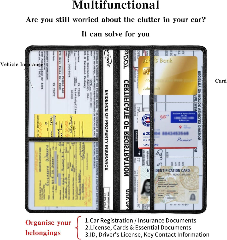 Magnetic Car Document Holder: RC & Insurance Card Organizer