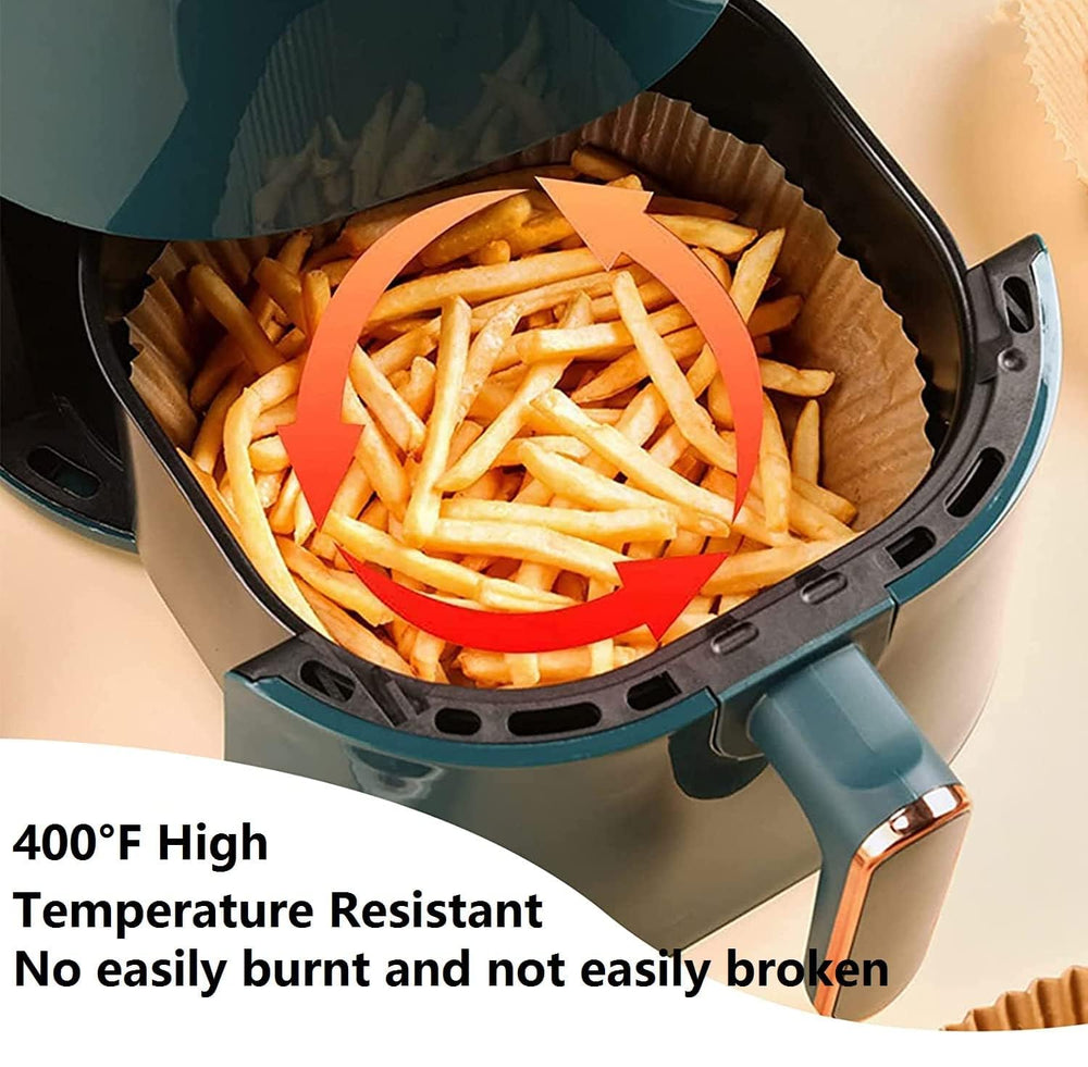 100 PCS Air Fryer Round Parchment Paper Liners – Non-Stick, Heat Resistant, Baking Paper – Fits 5 to 8 QT Air Fryers – Disposable, Food-Grade, Grease-Proof Sheets. (Round)