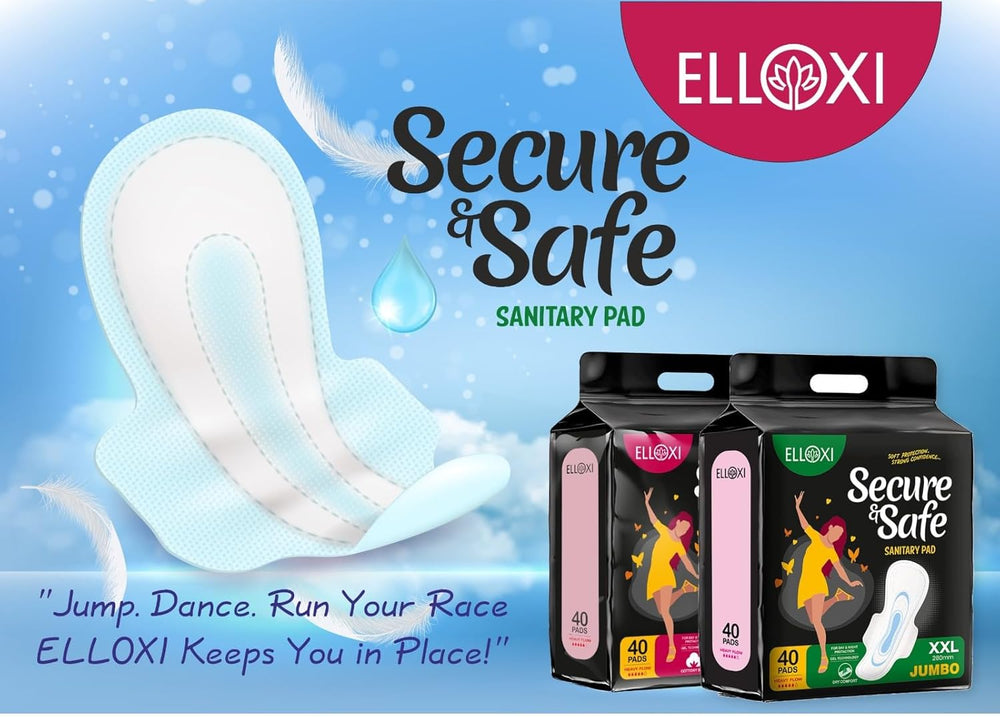 Elloxi XXL Sanitary Pads for Women, 320mm Extra Large, Pack of 40
