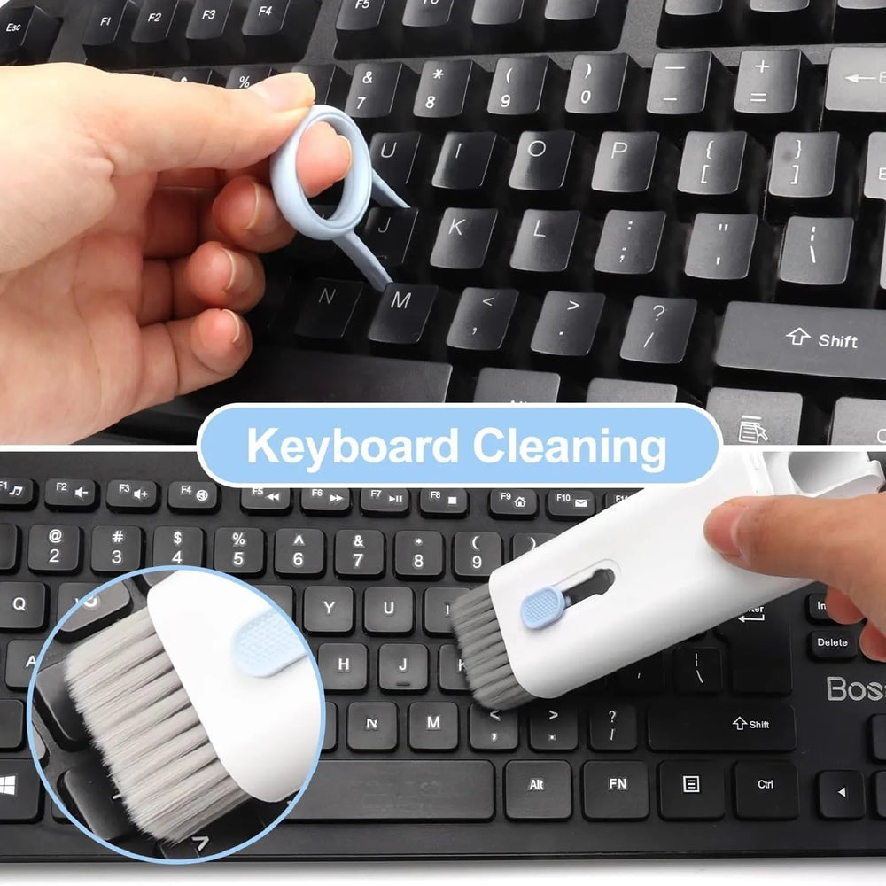 7 in 1 Electronic Cleaner kit | Cleaning Kit for iPad | iPhone | Airpods | Monitor Screen | Keyboard | Dust Brush Including Soft Sweep | Swipe | Airpod Cleaner Pen | Key Puller and Spray Bottle