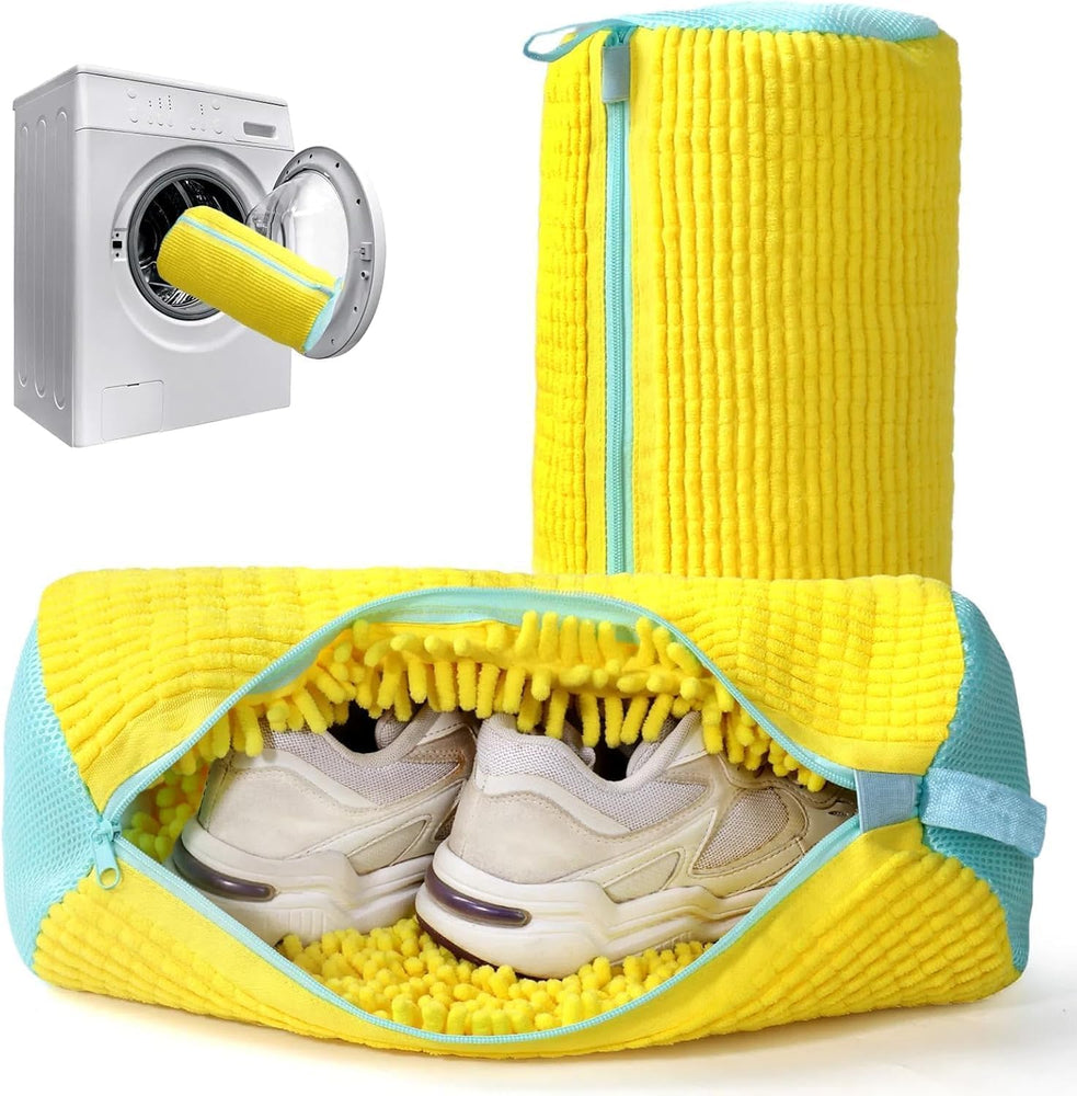 Shoe Washing Machine Bag Laundry Shoe Bag for Washer & Dryer, Reusable with Durable Zipper for Sneakers & Delicates 360° Deep Cleaning Washable Laundry Organizer Bag
