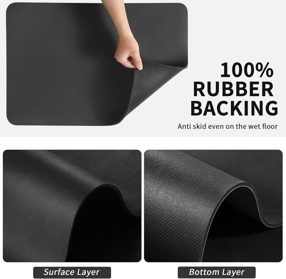 Large Dish Drying Mat for Kitchen 60x40 cm | Water Absorbing Mat for Kitchen | Drying Mat for Kitchen Utensils | Super Absorbent, Quick Dry, Non-Slip Countertop Mat for Dishes & Utensils.