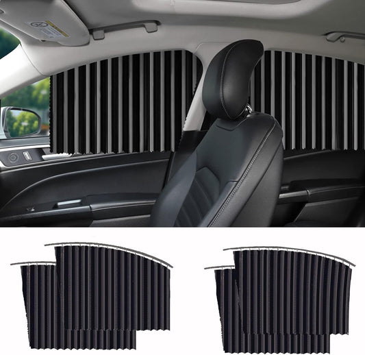 4pcs Magnetic Car Window Curtains, Car Window Sun Shade Protector - Car Sun Shade Protector Window, Car Side Window Privacy Cover, Car Curtain Window Slider, Removable - Keeps Cooler Screen