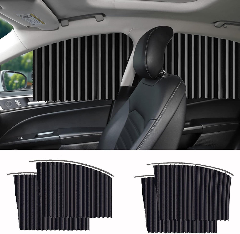 4pcs Magnetic Car Window Curtains, Car Window Sun Shade Protector - Car Sun Shade Protector Window, Car Side Window Privacy Cover, Car Curtain Window Slider, Removable - Keeps Cooler Screen