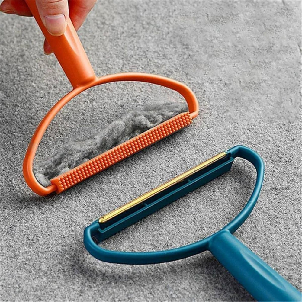 2 in 1 Portable Lint Remover Brush | Stainless Steel Pet Hair and Dust Cleaner for Clothes, Carpets and Furniture (Pack of 1)