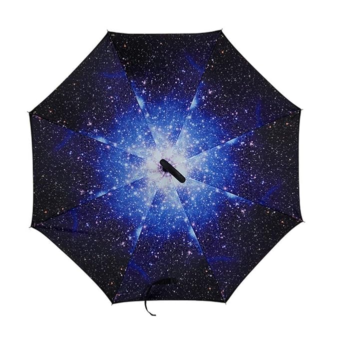 Inverted Umbrella, Anti-UV Double Layer Windproof Umbrella, Hands Free Handle C-Shaped Umbrella