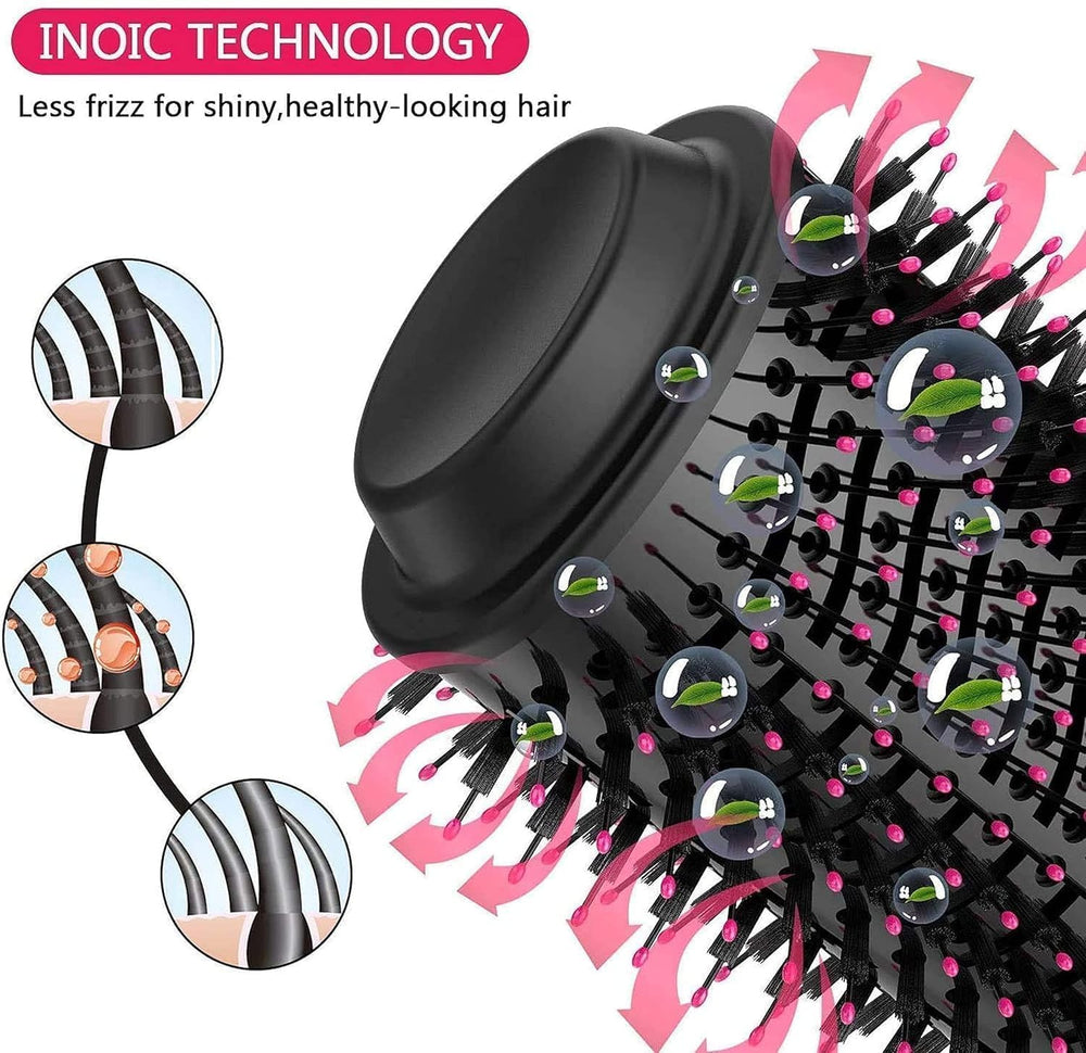 One Step Hot Air Brush 4 in 1 Hair Dryer Brush, One Step Hair Dryer & Volumizer with Ceramic Ionic Technology, 3 Heat Settings Blow Dryer Brush for Straightening Curling and Styling Hair
