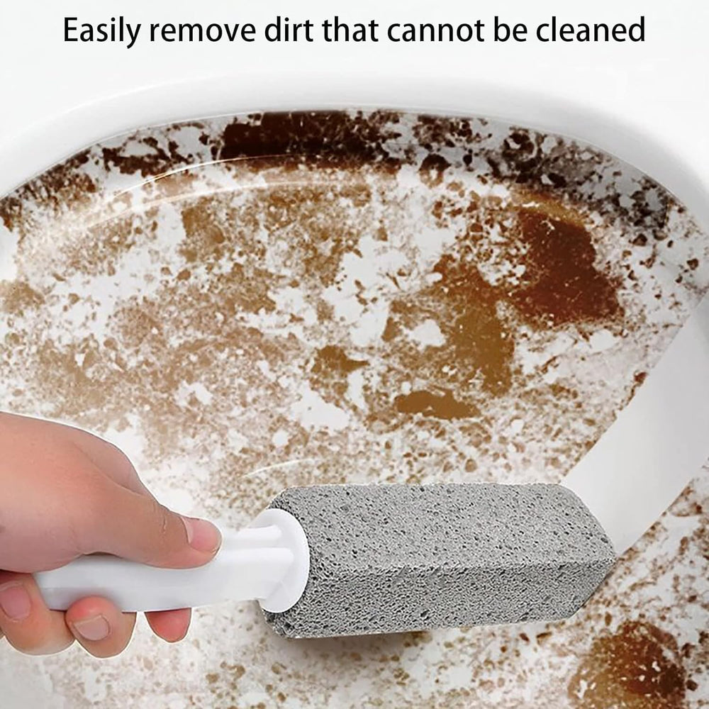 Premium Pumice Stone Toilet Bowl Cleaner with Handle – Heavy Duty Descaler for Hard Water & Rust Stains
