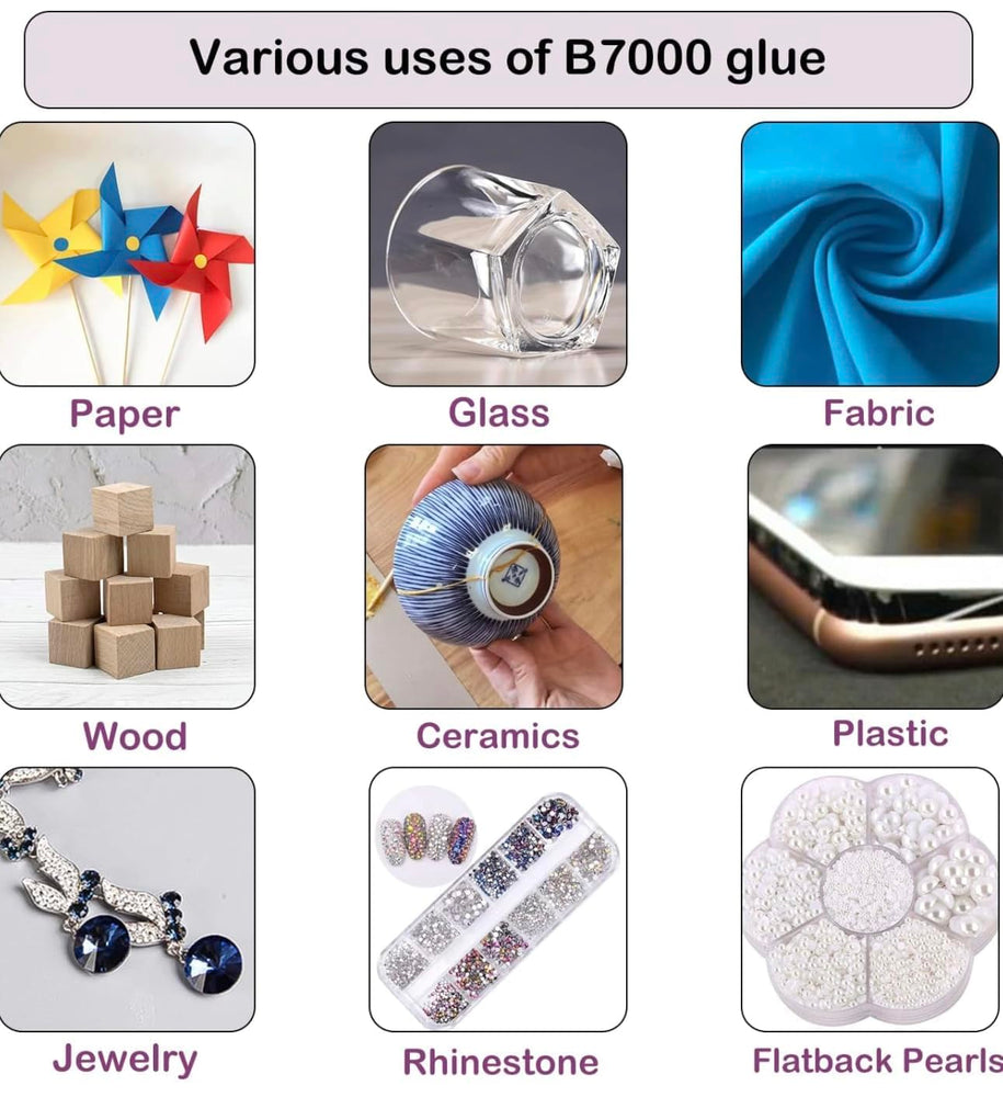 B7000 Multipurpose Adhesive Glue | Jewelry, Beads, Clothes, Shoes, Fabrics,Screen Repair, Metal, Stone, Glass, Mobile Phones,Artificial Crystal Crafts (50ML/1.68fl.oz)