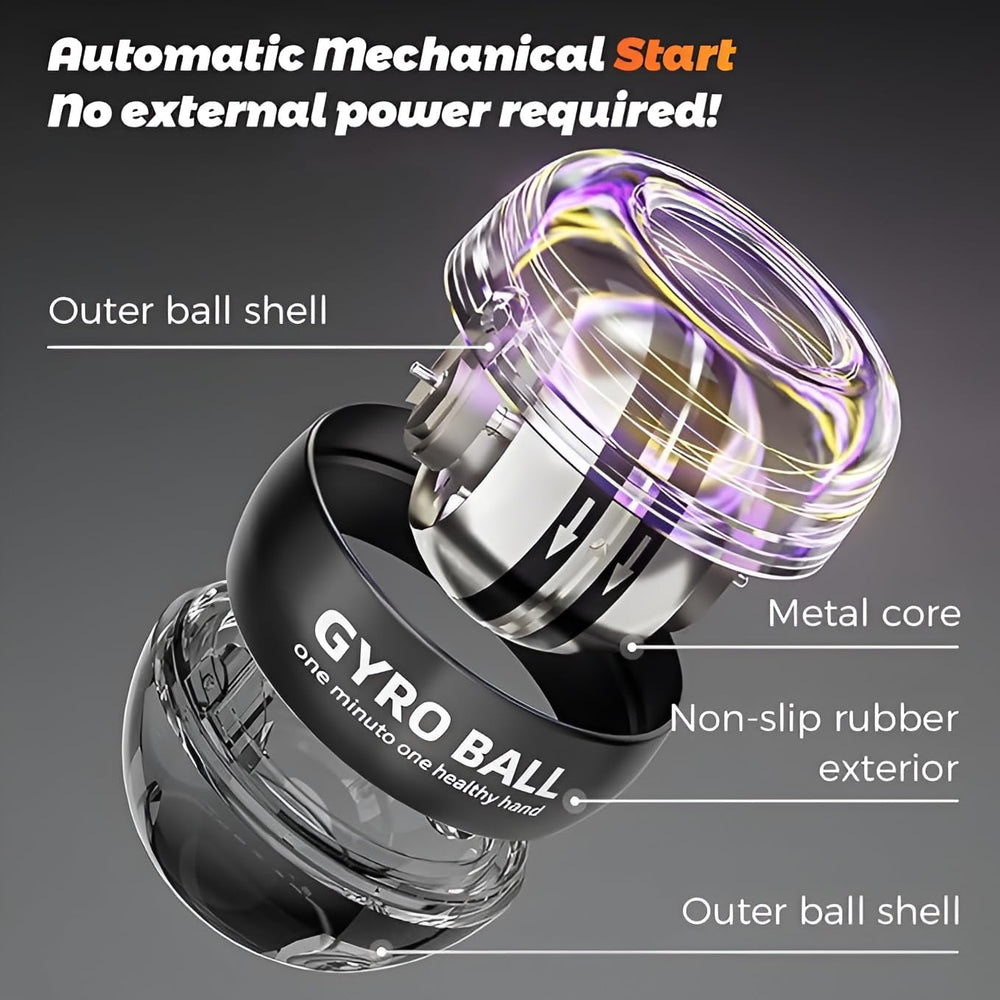 Gyro Wrist Trainer Ball - Hand Forearm Strengthener Ball - Advanced Power Auto Start Technology for Exerciser Stronger Muscle Fingers Bones Workout (Colorful Light)