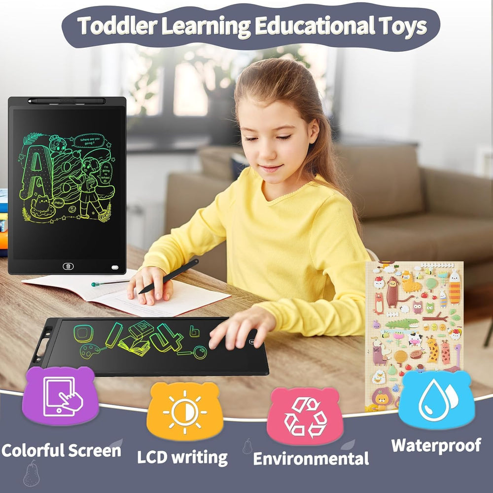 LCD Writing Tablet 12 Inch for Kids, Rewriteable Digital Magic Slate Drawing and Doodle Pad with Pen, Erase Button, Smart Lock, Writing Scribble Board for Boys & Girls (Multicolor)