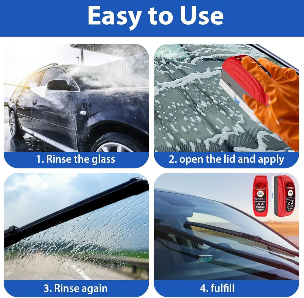 Automotive Oil Film Cleaning Brush, Car Glass Oil Film Removal Cleaner, Glass Cleaning Board, Powerful Windshield Cleaner & Oil Film Remover, Enhance Visual Effect Of Windshield