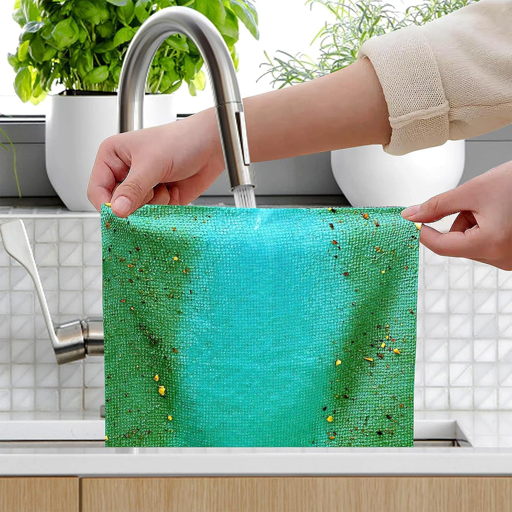 Microfiber Cleaning and Drying Wipes, Pack of 20 | Lint Free Cloth, Washable All Purpose Wash Cloth for Kitchen, Car, House, Office (Multicolor)