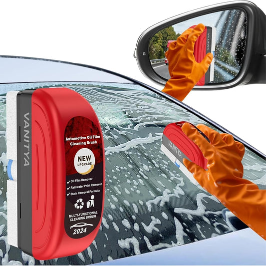 Automotive Oil Film Cleaning Brush, Car Glass Oil Film Removal Cleaner, Glass Cleaning Board, Powerful Windshield Cleaner & Oil Film Remover, Enhance Visual Effect Of Windshield