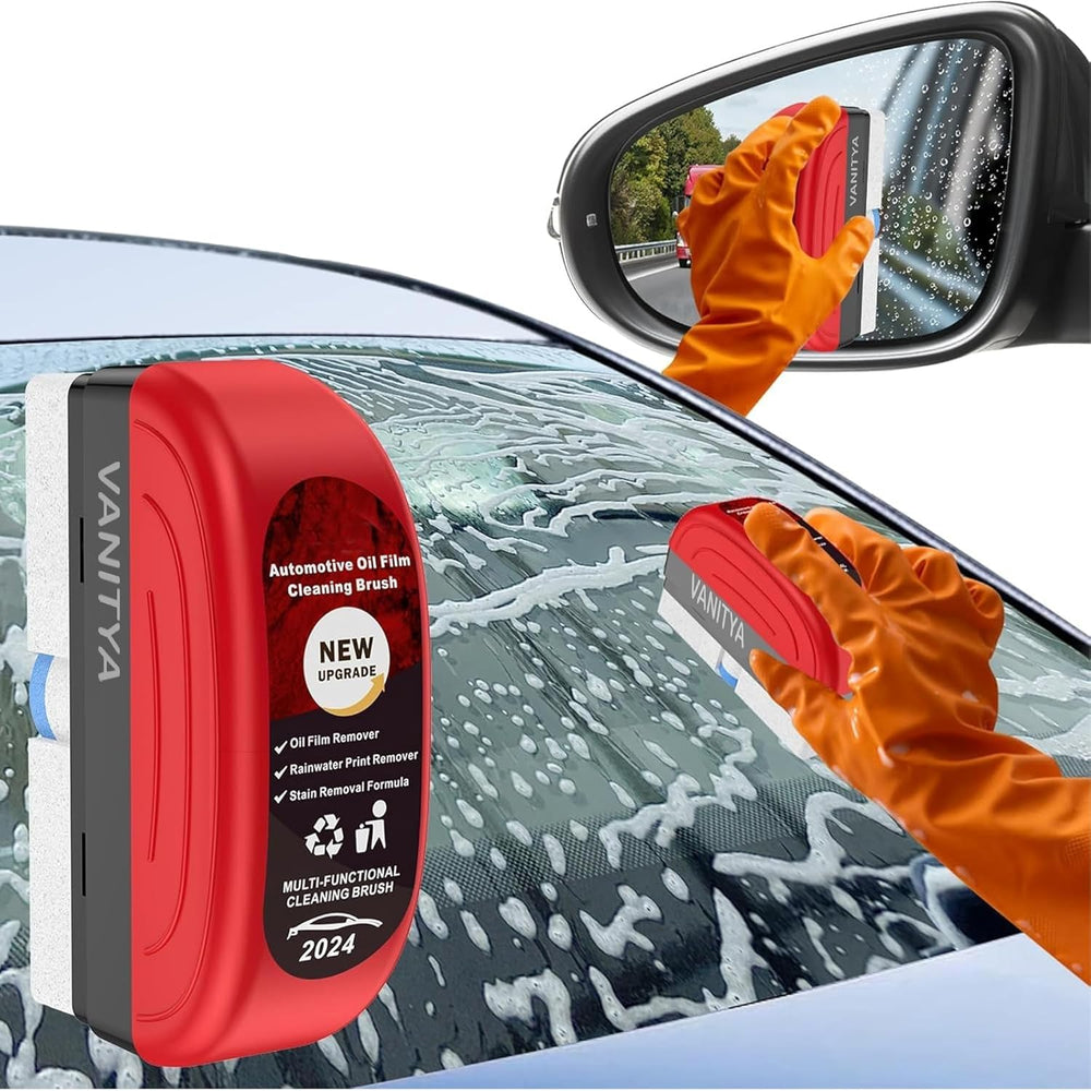 Automotive Oil Film Cleaning Brush, Car Glass Oil Film Removal Cleaner, Glass Cleaning Board, Powerful Windshield Cleaner & Oil Film Remover, Enhance Visual Effect Of Windshield