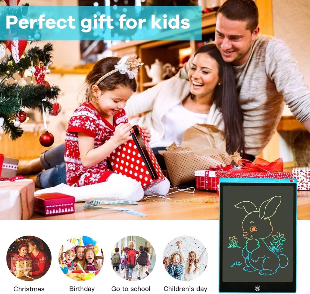 LCD Writing Tablet Drawing Board 12 Inch Colorful Girls Toys Christmas Birthday Gift for 3 4 5 6 7 Year Old Girls Erasable Drawing Tablet Doodle Board Toddler Learning Toys for Girls Age 3+ (Sky)