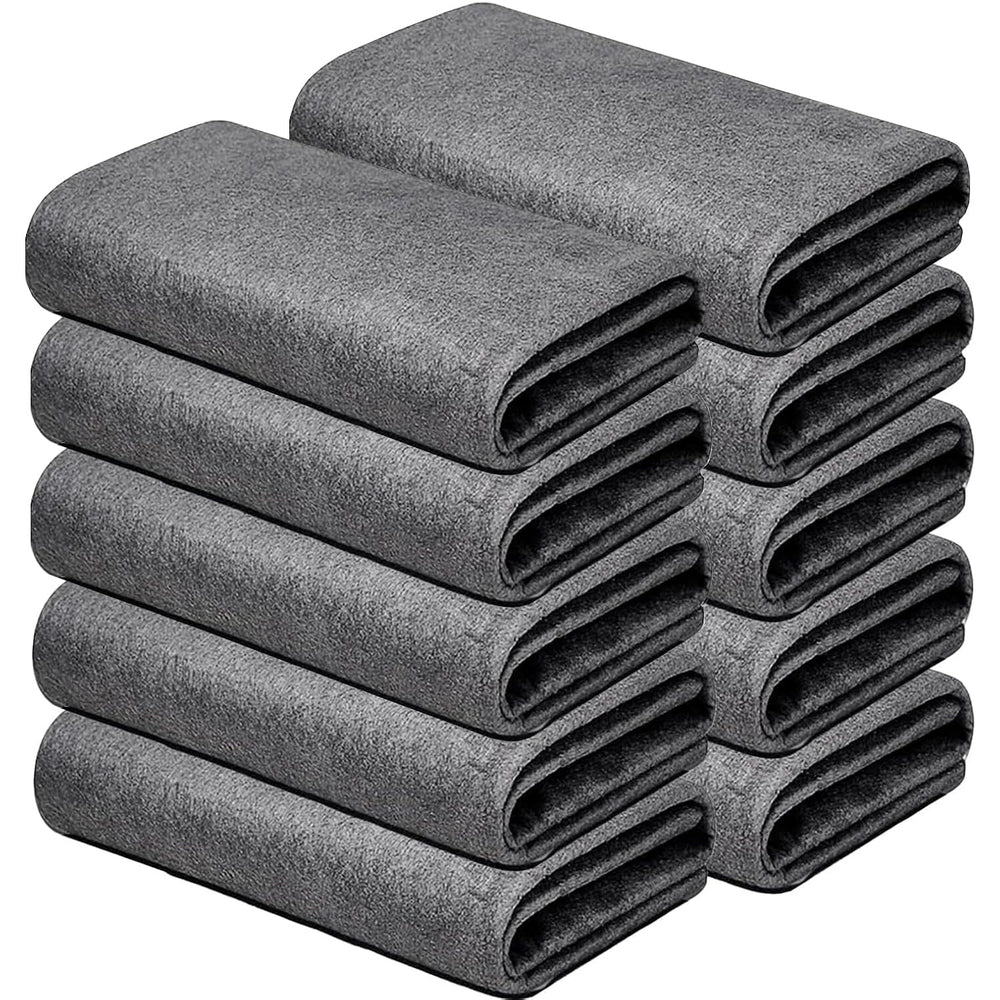 10 Pack Microfiber Cleaning Cloths, Thickened Streak Free & Lint Free Glass Cleaning Towels, Reusable Washable Cloths for Car Windows, Kitchen, Mirrors, Stainless Steel - 12x12 Inches Grey (30x30cm)