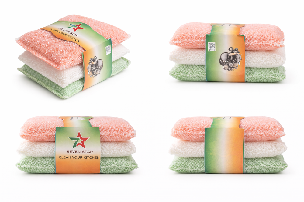 Premium 30mm High-Density HK Foam Scrub Pad (Pack of 6) – Heavy-Duty Dual-Sided Kitchen Scrubber for Non-Stick Cookware and Surfaces