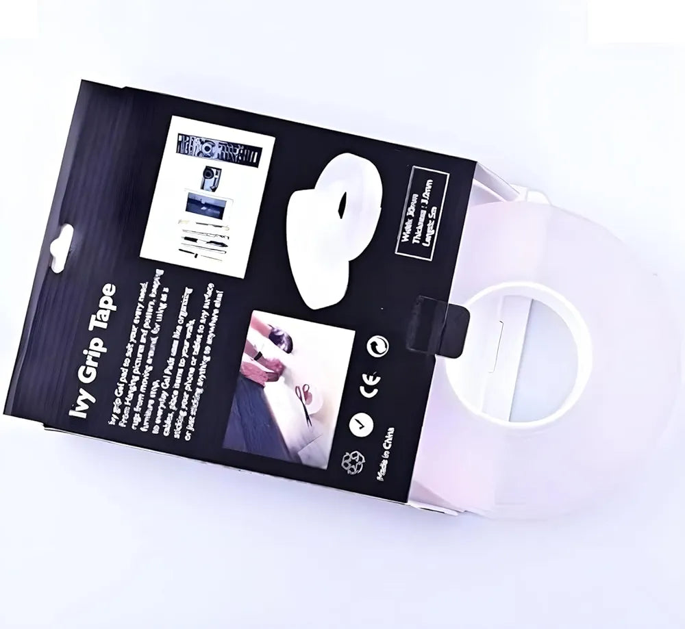 Nano Tape 3 Metres Double Sided Heavy Duty Tape – Washable & Reusable Traceless Mounting Tape for Walls