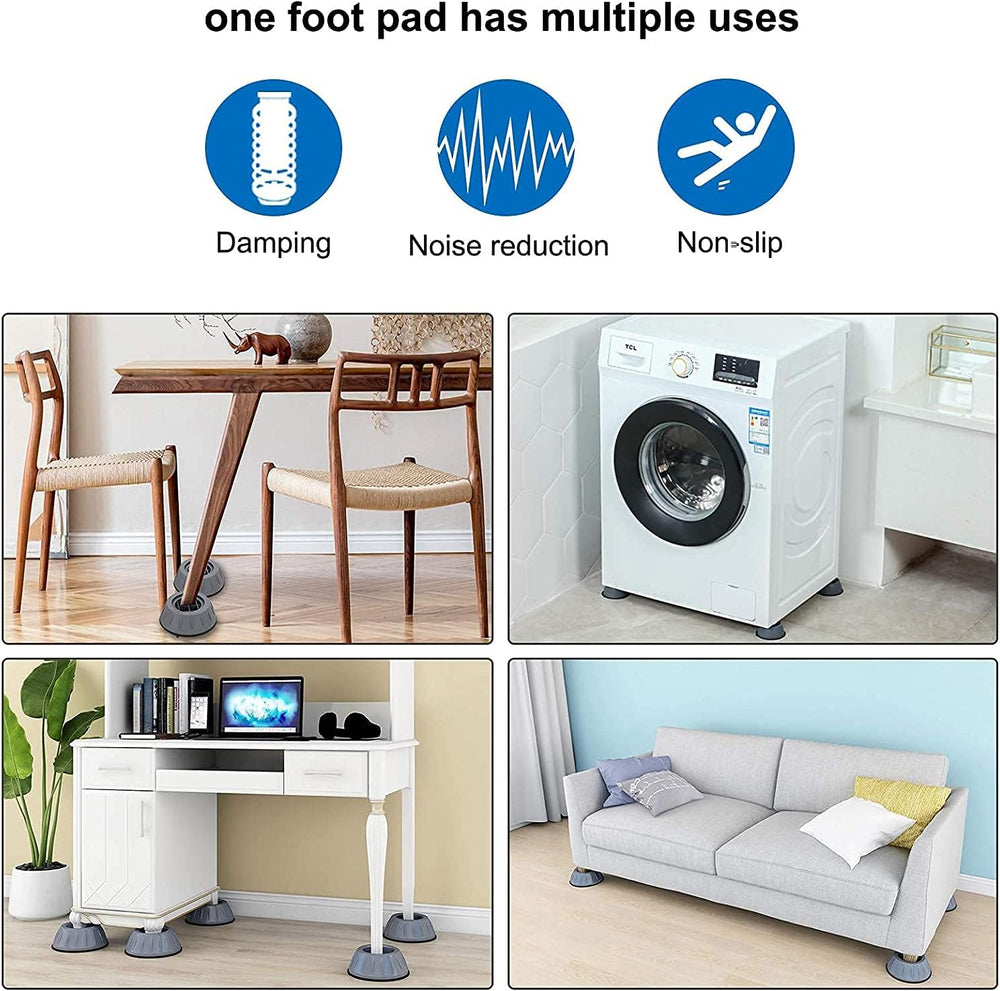 Anti Vibration Pads for Washing Machine & Dryer – Noise Cancelling Washing Machine Rubber Pads, Shock Absorbing Stabilizer Base, Height Increasing Appliance Pads