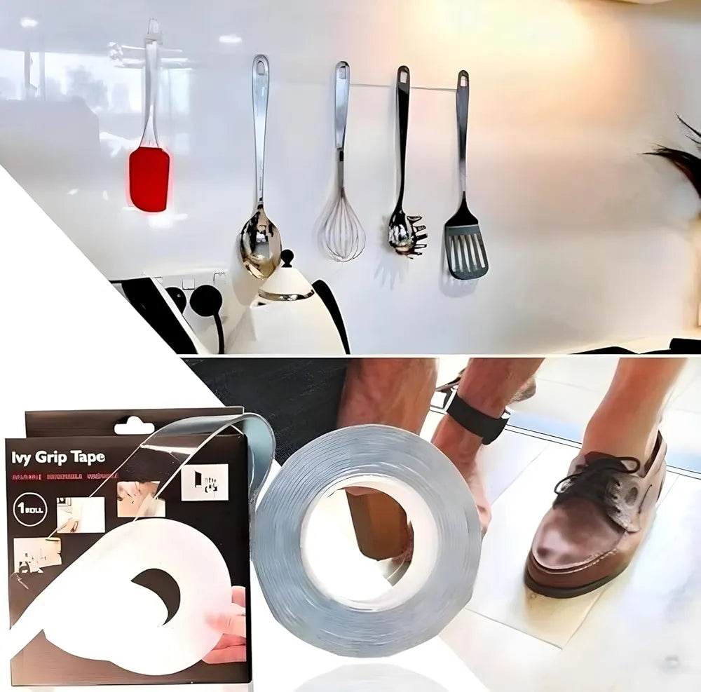 Nano Tape 3 Metres Double Sided Heavy Duty Tape – Washable & Reusable Traceless Mounting Tape for Walls