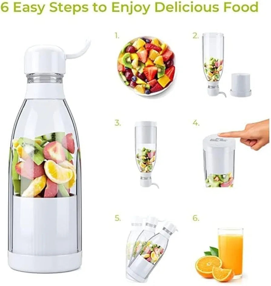 Portable Blender, USB Rechargeable Mini Juicer Blender, Electric Juicer Bottle Blender Grinder Mixer